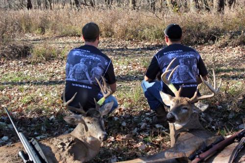 Two men deer hunting